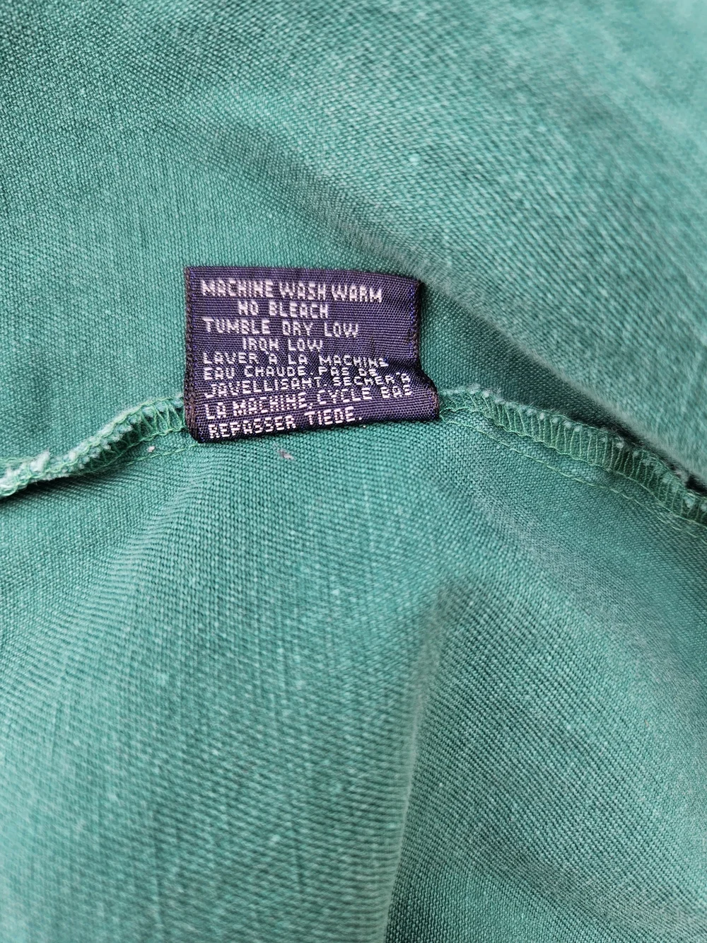 Rare Polo Ralph Lauren Green 100%cotton Zip Jacket XL Flip Collar Made In Canada